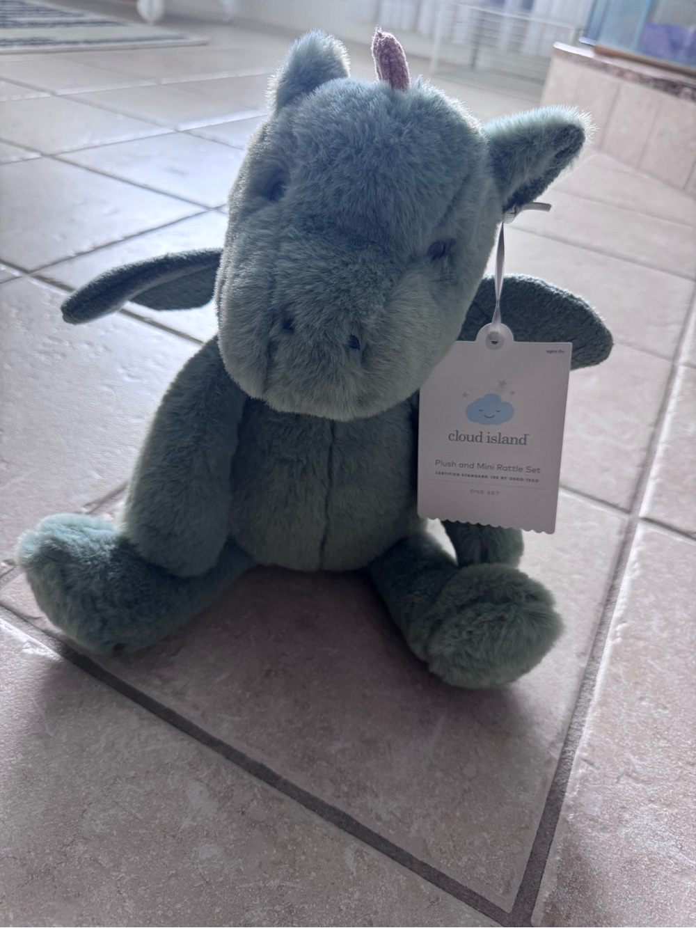 Cloud Island Green Plush Dragon